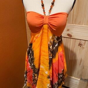 Beaded neckline dress fall colors